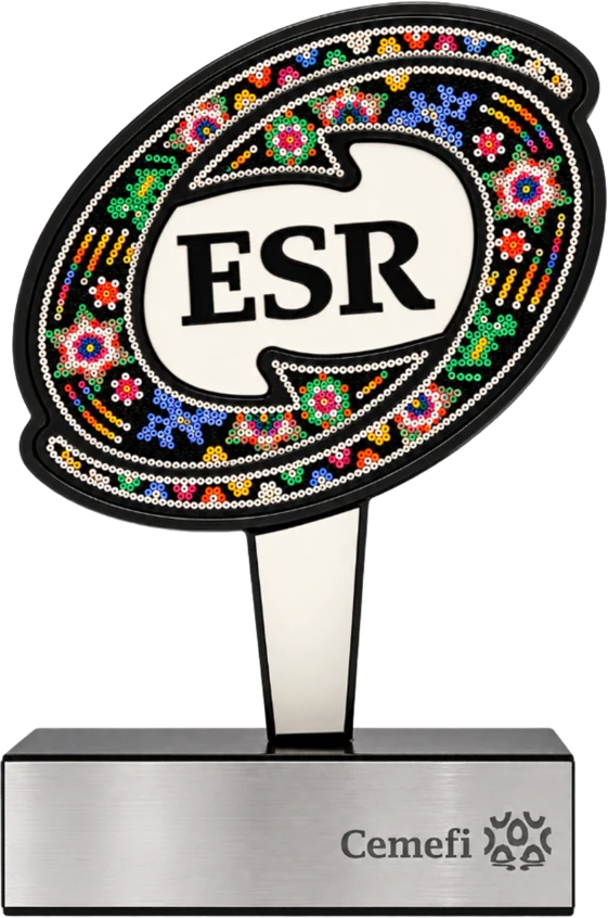 Distintivo ESR (Empresa Socialmente Responsable) otorgado por Cemefi